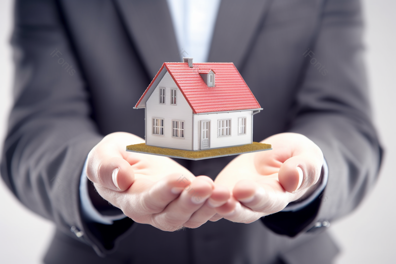 穿西服的男子双手捧着一栋房子公寓小区物业管家摄影背景,高清,摄影图,摄影图片,图片大全,摄影图免费下载